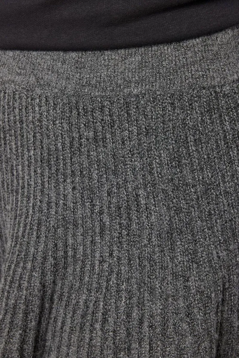 Noisy May - Nmnola Nw Pleated Knit Skirt Fwd - 4805687 Medium Grey Melange
