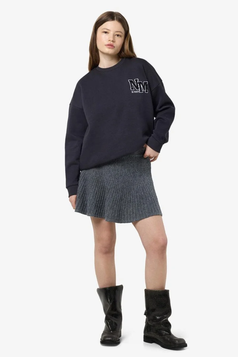 Noisy May - Nmnola Nw Pleated Knit Skirt Fwd - 4805687 Medium Grey Melange