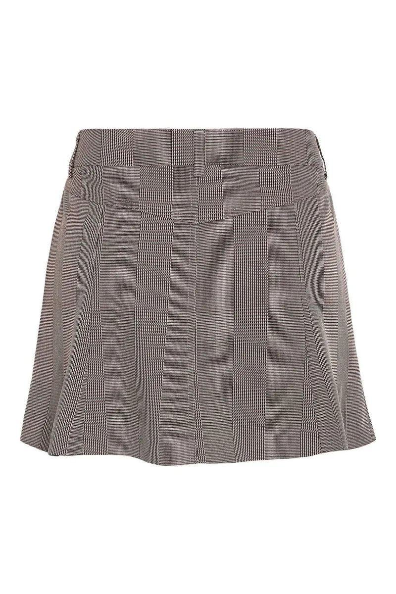 Noisy May - Nmwera Nw Check Skirt Fwd - 4826456 Toasted Coconut Windsor Wine