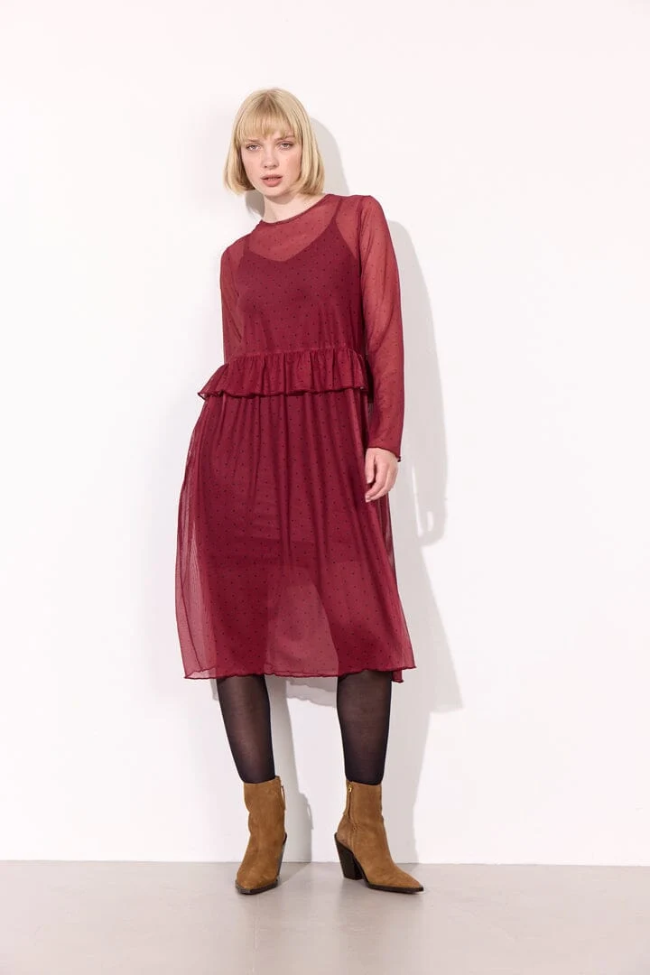 Hunkøn - Tova Mesh Dress 25936 - Zinfandel
