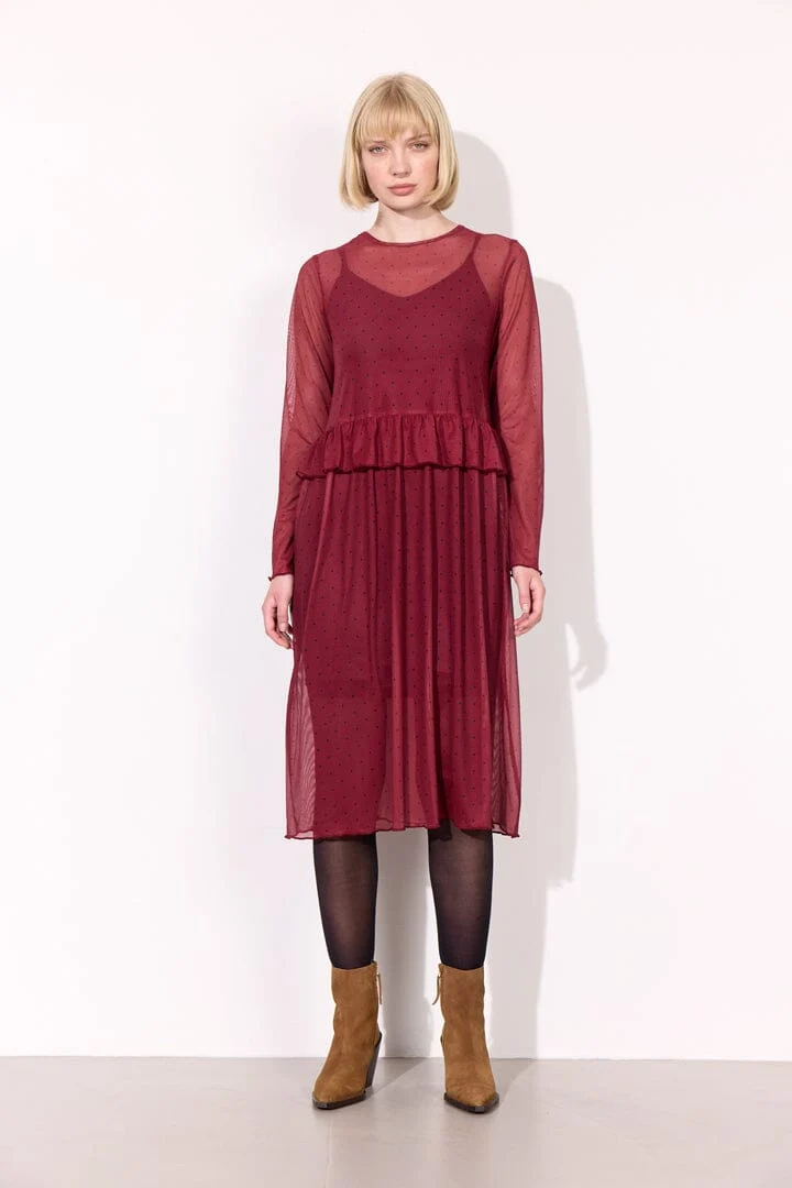 Hunkøn - Tova Mesh Dress 25936 - Zinfandel