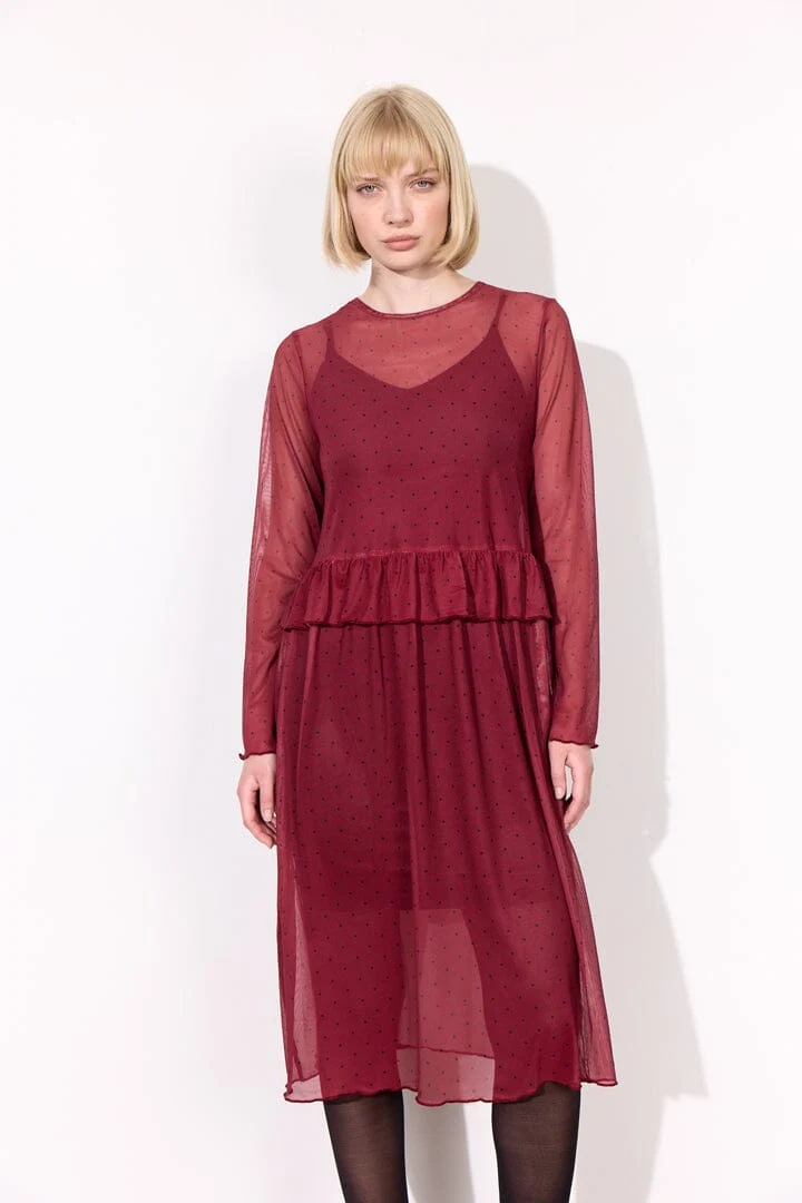 Hunkøn - Tova Mesh Dress 25936 - Zinfandel