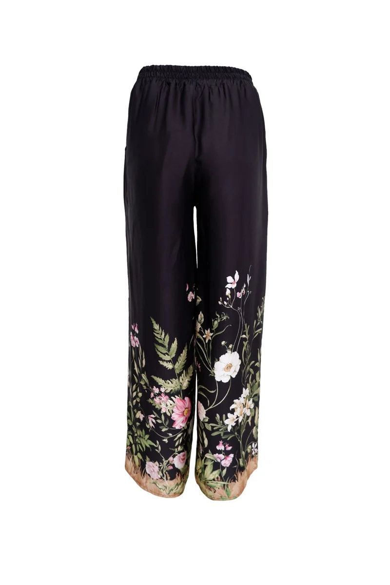 Black Colour - Bczennia Pant 40915 - Black Flower