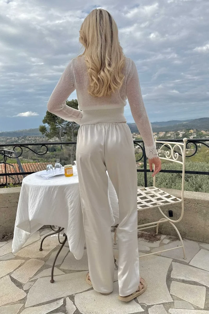 BYIC - Fieic Pants A23851 - Off White Satin