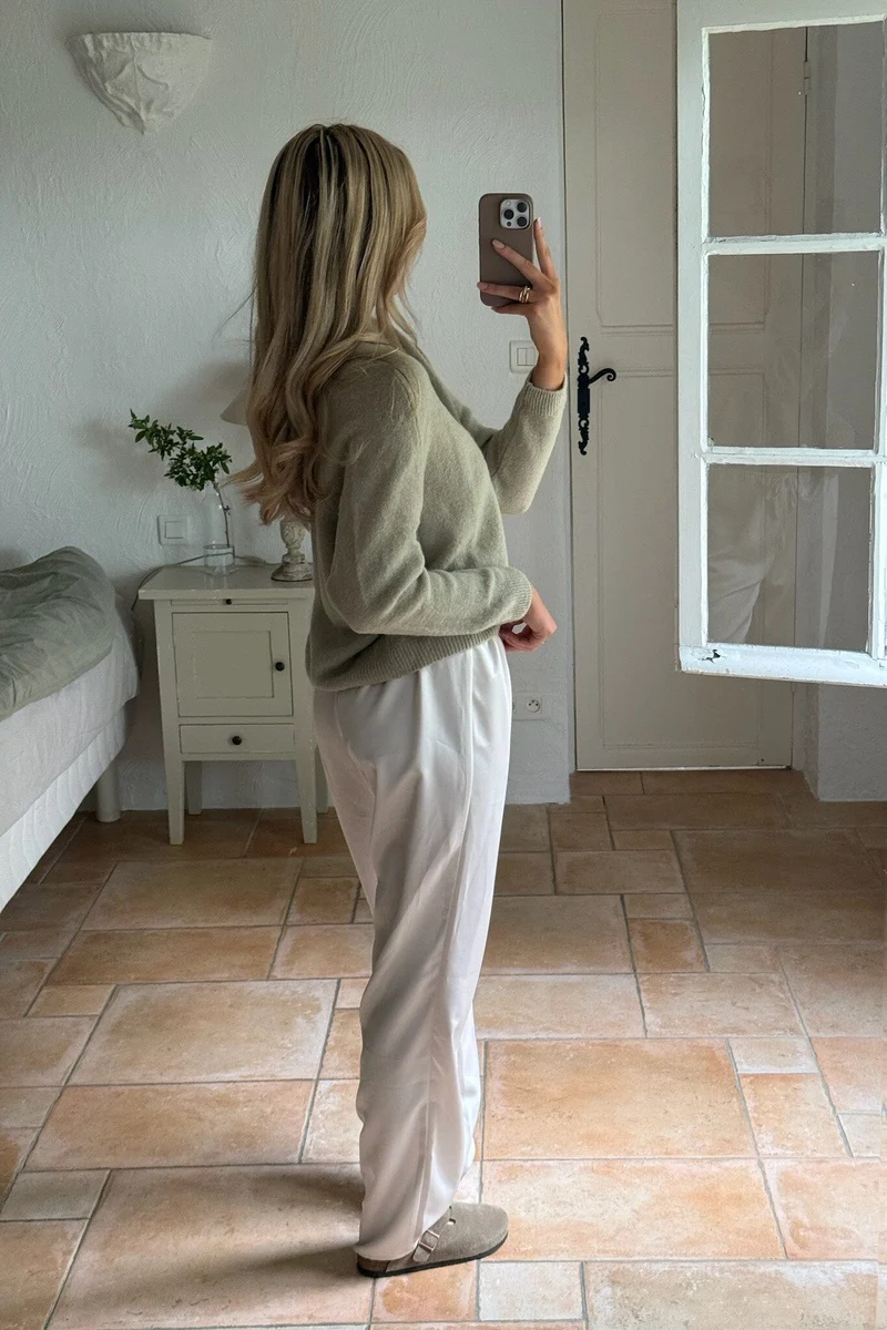 BYIC - Fieic Pants A23851 - Off White Satin