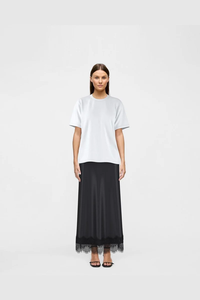 Vila - Viellette Ankle Lace Skirt - 5074773 Black Beauty