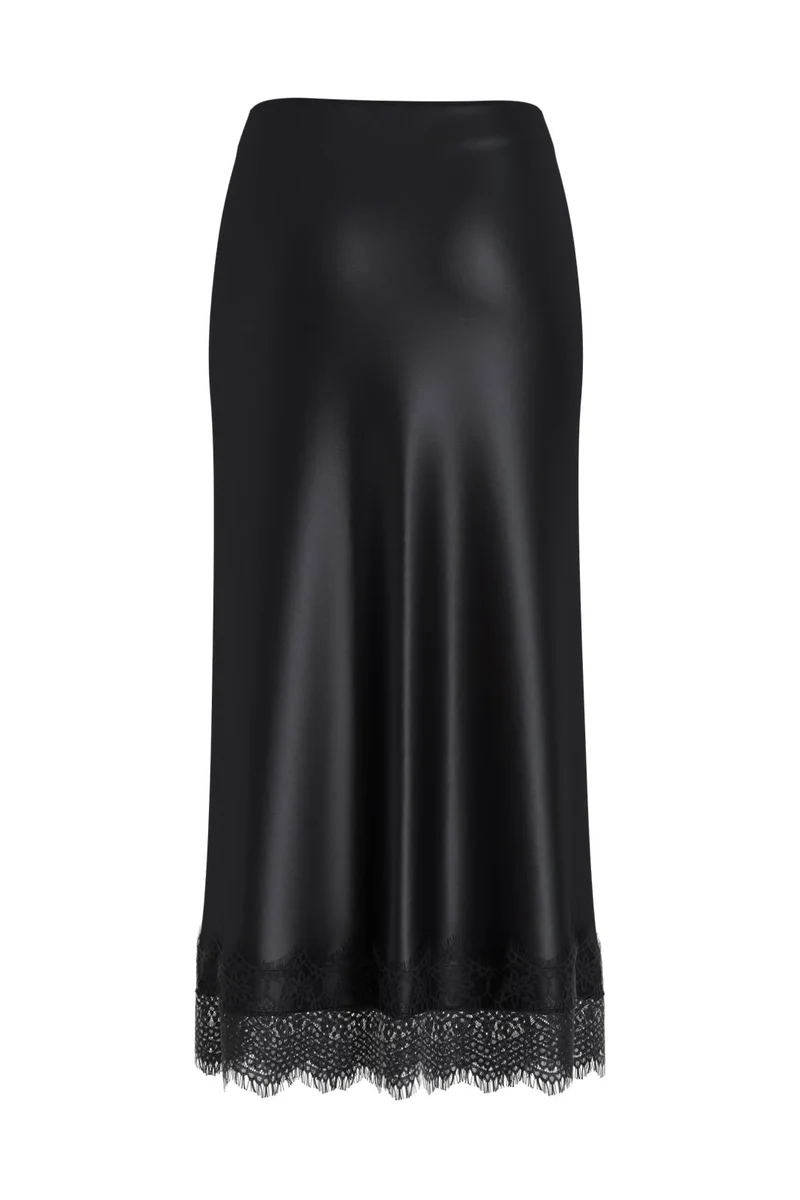 Vila - Viellette Ankle Lace Skirt - 5074773 Black Beauty
