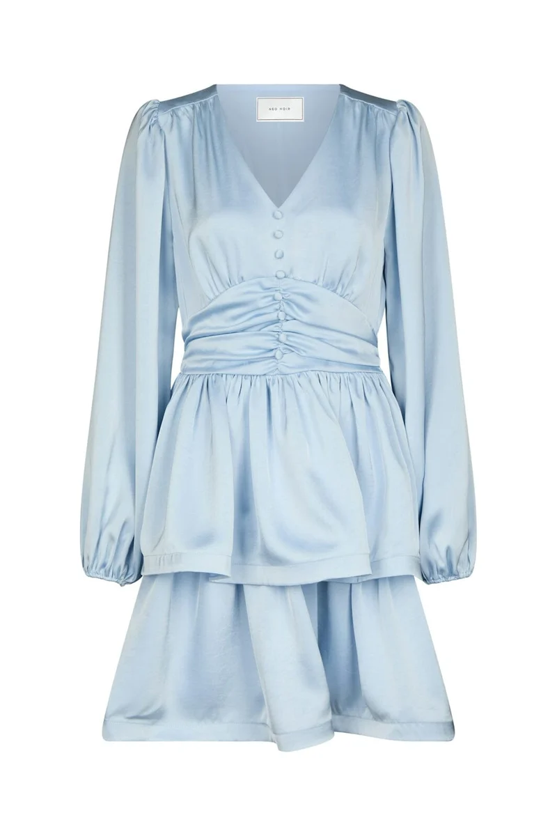 Neo Noir - Rivana Heavy Sateen Dress 168847 - 145 - Light Blue