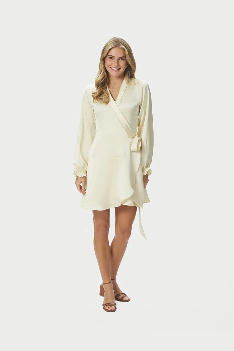 Neo Noir - Colbie Heavy Sateen Dress 166483 - 191 - Light Yellow
