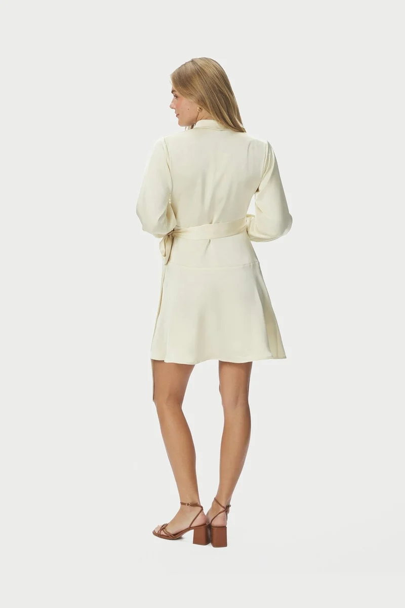 Neo Noir - Colbie Heavy Sateen Dress 166483 - 191 - Light Yellow