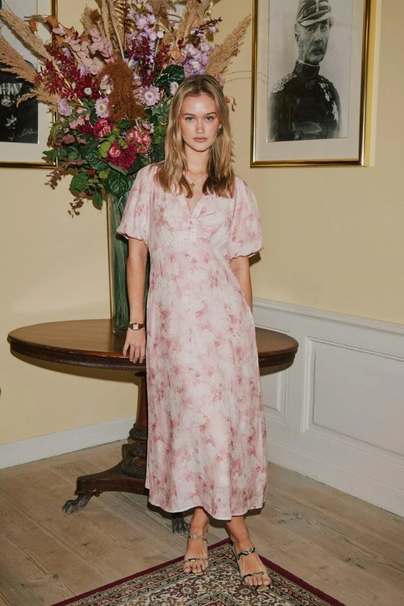 Neo Noir - Illana Floral Fusion Dress 168060 - 165 - Rose