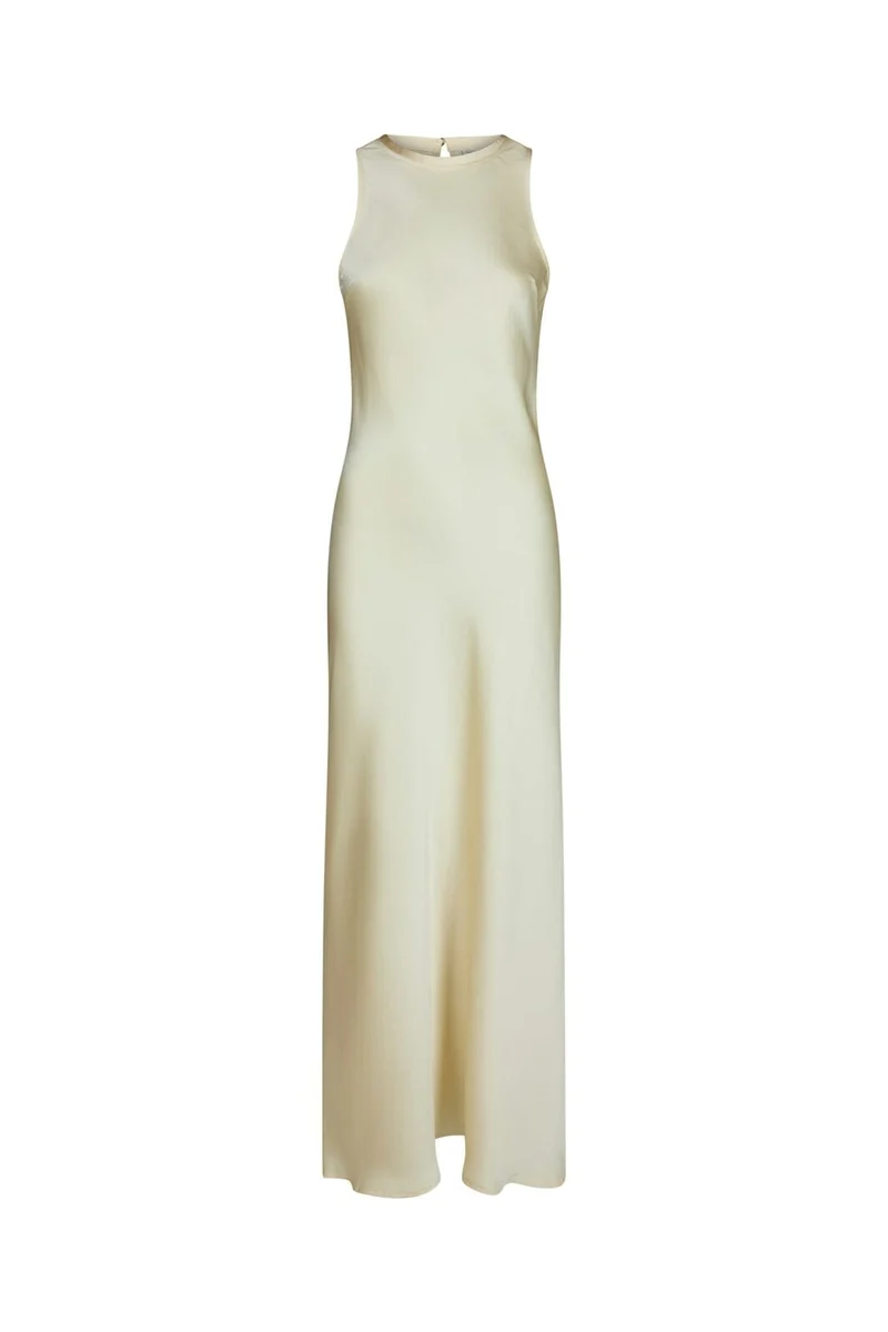 Neo Noir - Celinie Heavy Sateen Dress 165621 - 191 - Light Yellow