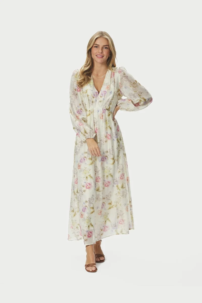 Neo Noir - Silfi Vintage Flower Dress 167921 - 121 - Off White