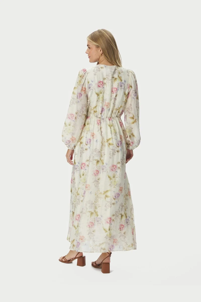 Neo Noir - Silfi Vintage Flower Dress 167921 - 121 - Off White