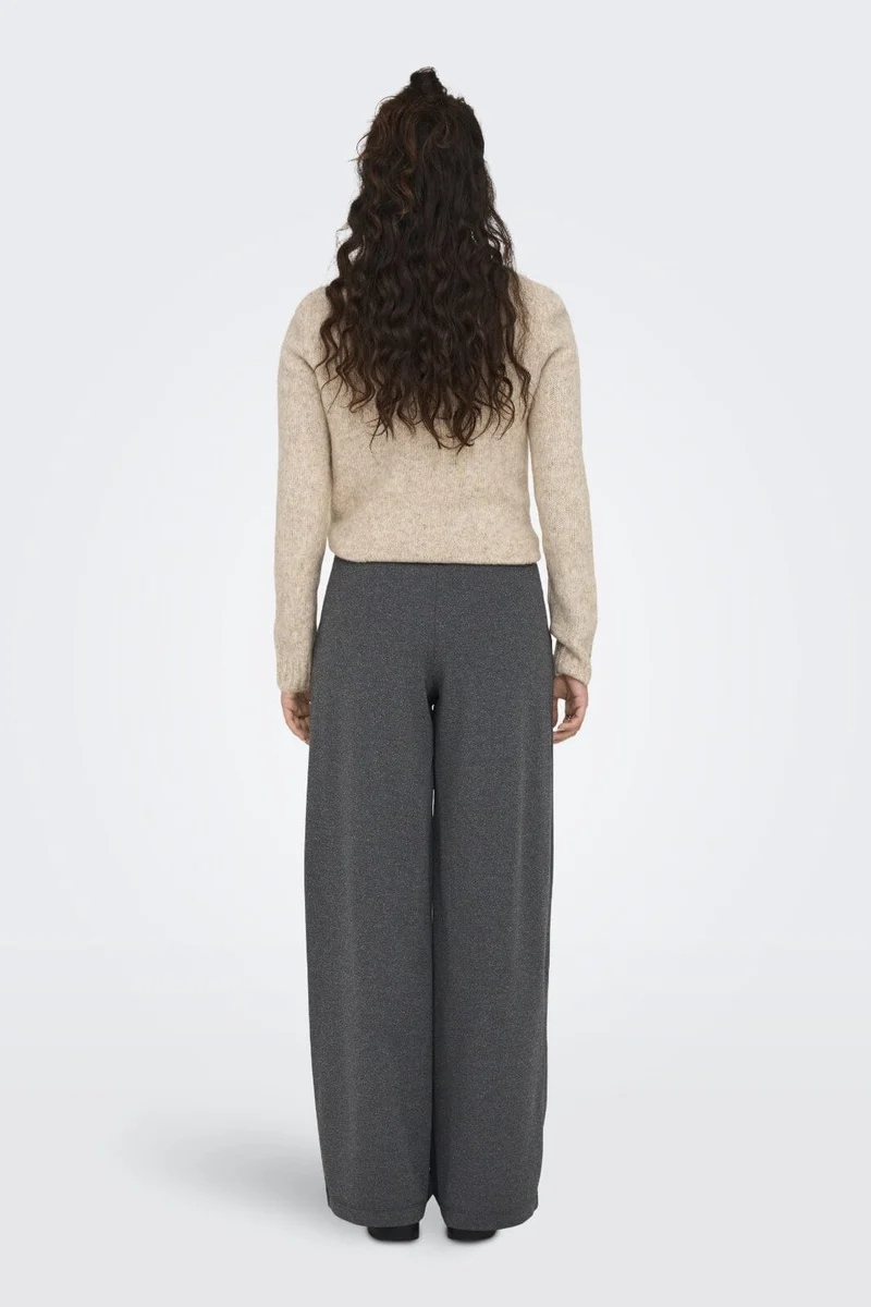 JDY - Jdygeggo New Long Pant - 4462244 Medium Grey Melange Black Buttons