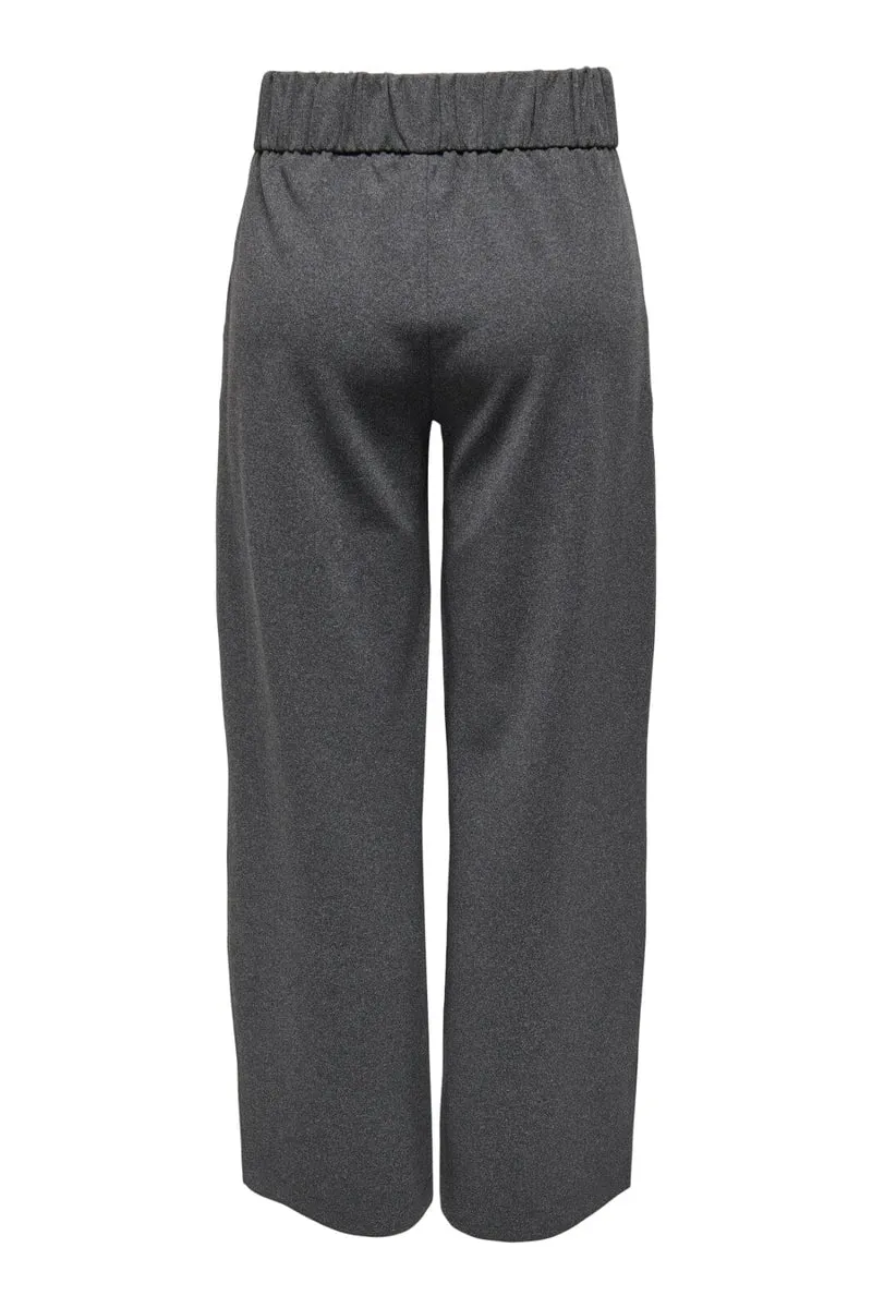 JDY - Jdygeggo New Long Pant - 4462244 Medium Grey Melange Black Buttons
