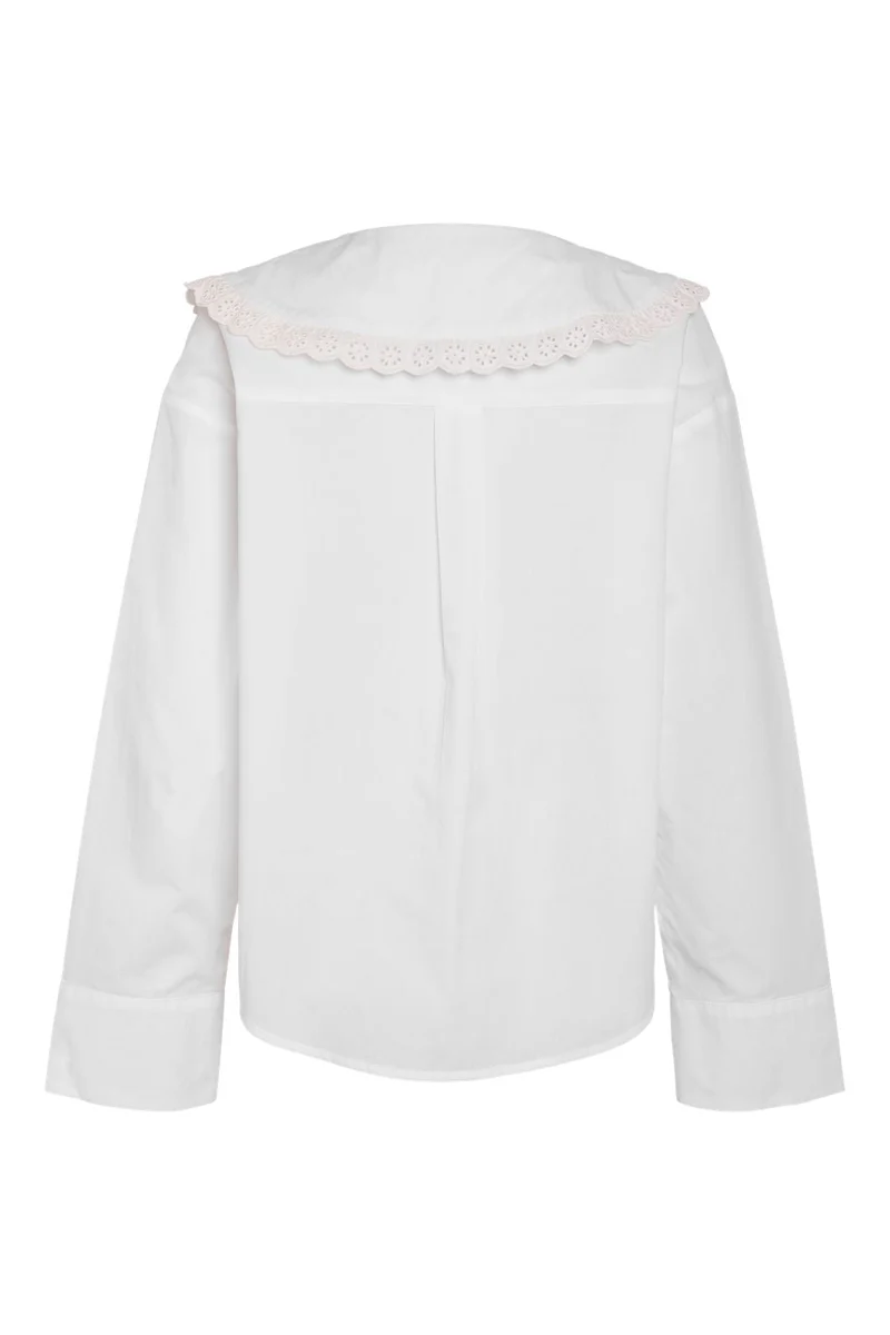 Noisy May - Nmeliza L/S Embr Collar Shirt - 4921981 Bright White