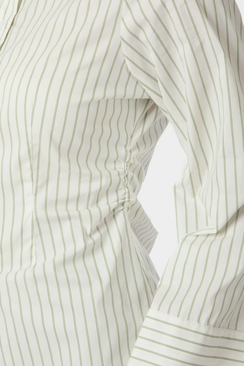 Neo Noir - Caroli Stripe Shirt 166107 - 723 - Dusty Green
