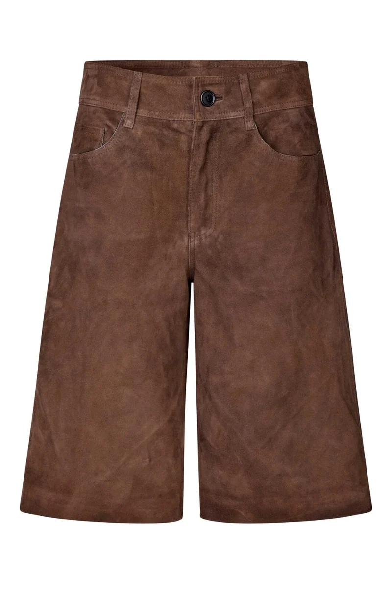 Second Female - Noormie Suede Shorts 59884 - 6139 Chocolate Brown