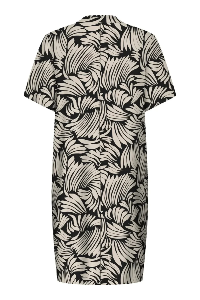 Only - Onlsusi Life Ss V-Neck Tunic Dress Wnn - 4881760 Black Sway Leaves