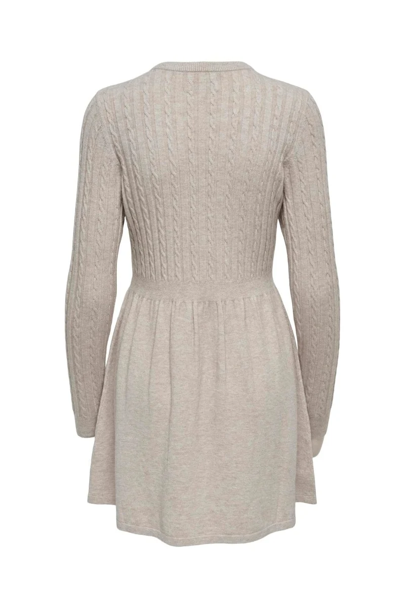 Only - Onlfia Life Ls Cable Dress Knt - 4338442 Weathered Teak Melange