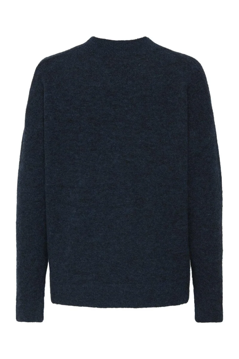 JDY - Jdyluna L/S O-Neck Pullover Knt - 4857482 Navy Blazer Melange