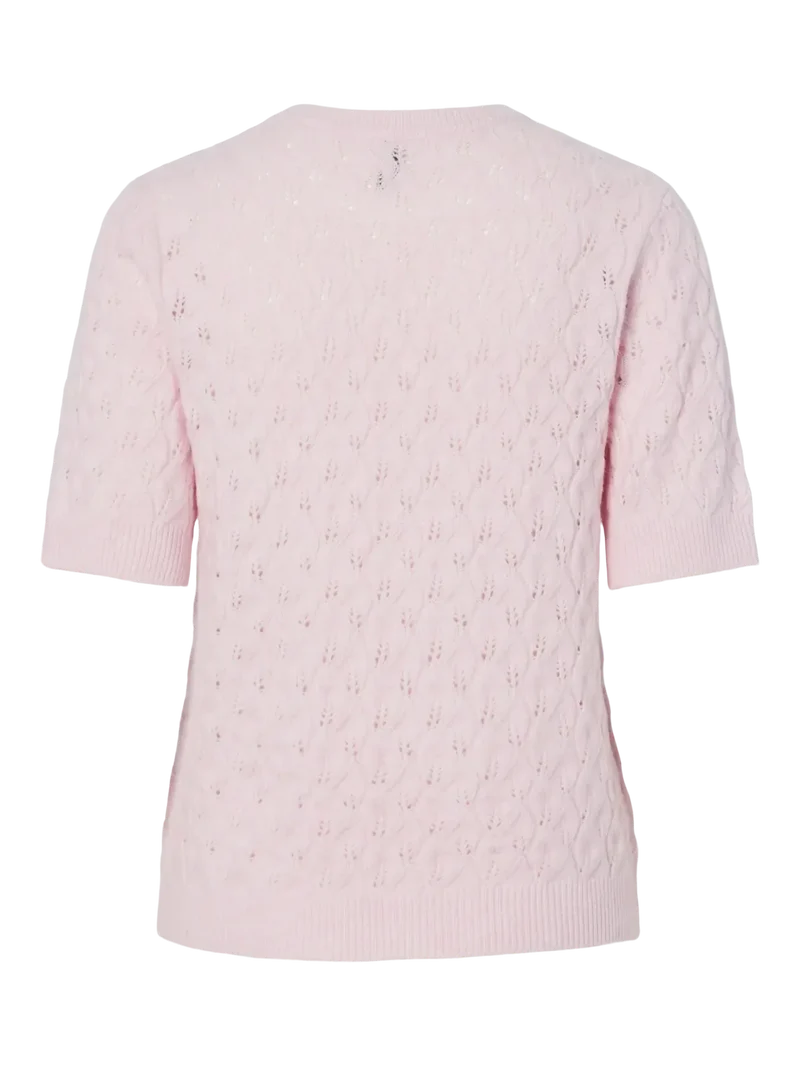 Pieces - Pclelou Ss O-Neck Knit - 4941341 Roseate Spoonbill Melange