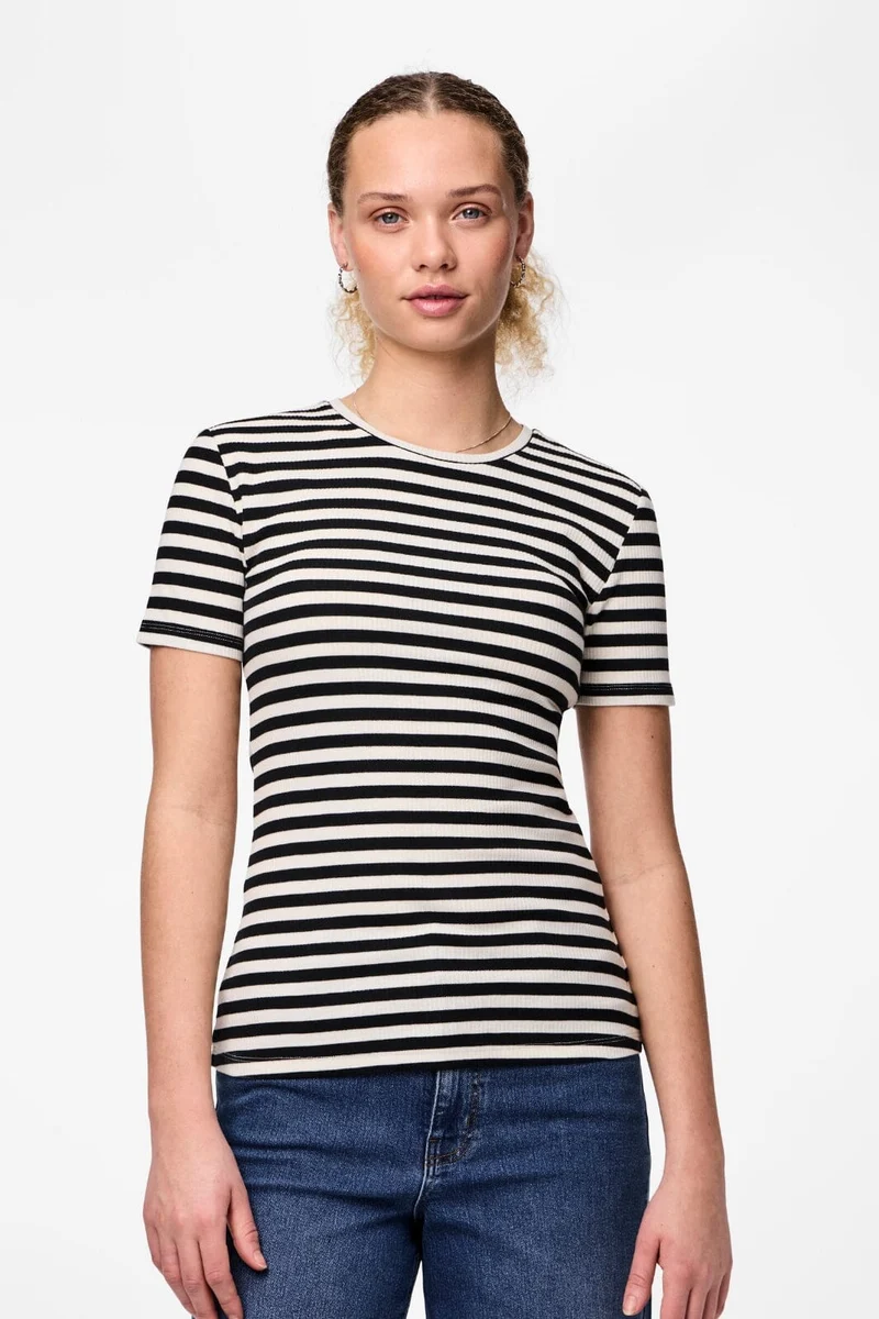 Pieces - Pcruka Ss Top Bc - Cloud Dancer/black