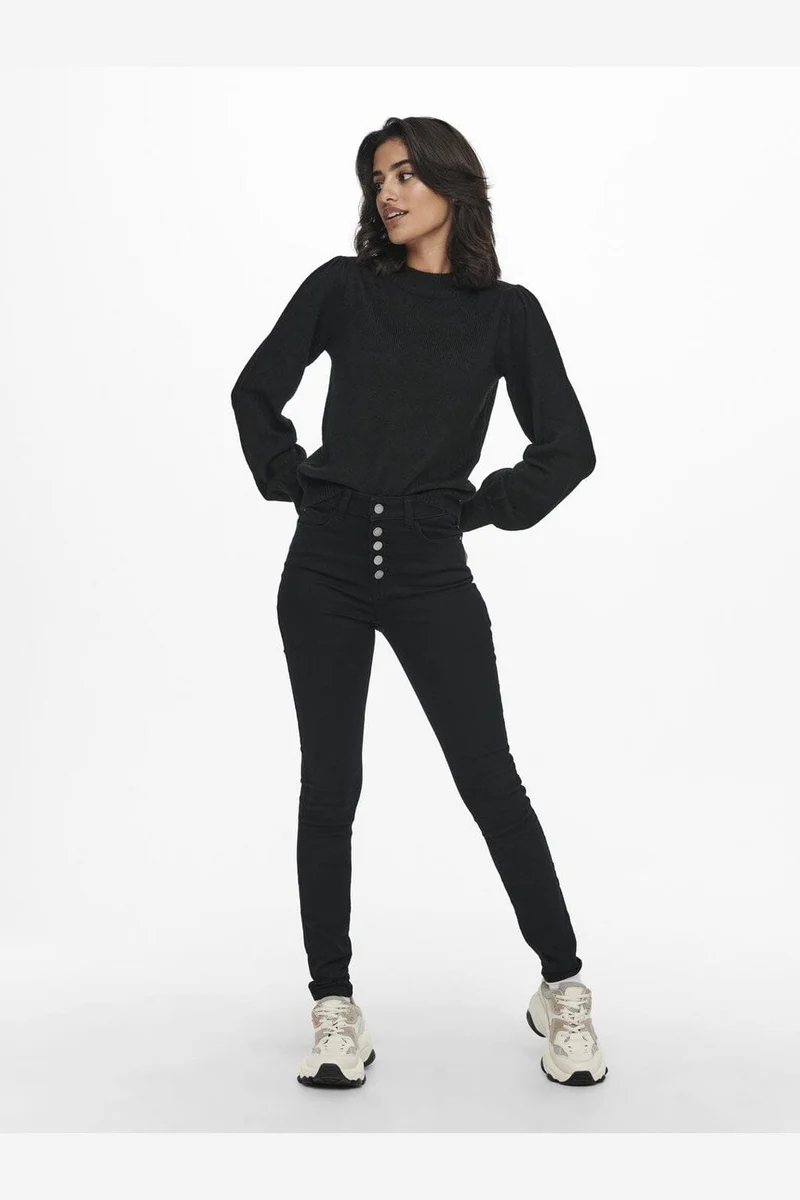 JDY - Jdyrue Life L/S Pullover Knt - 3764538 Black