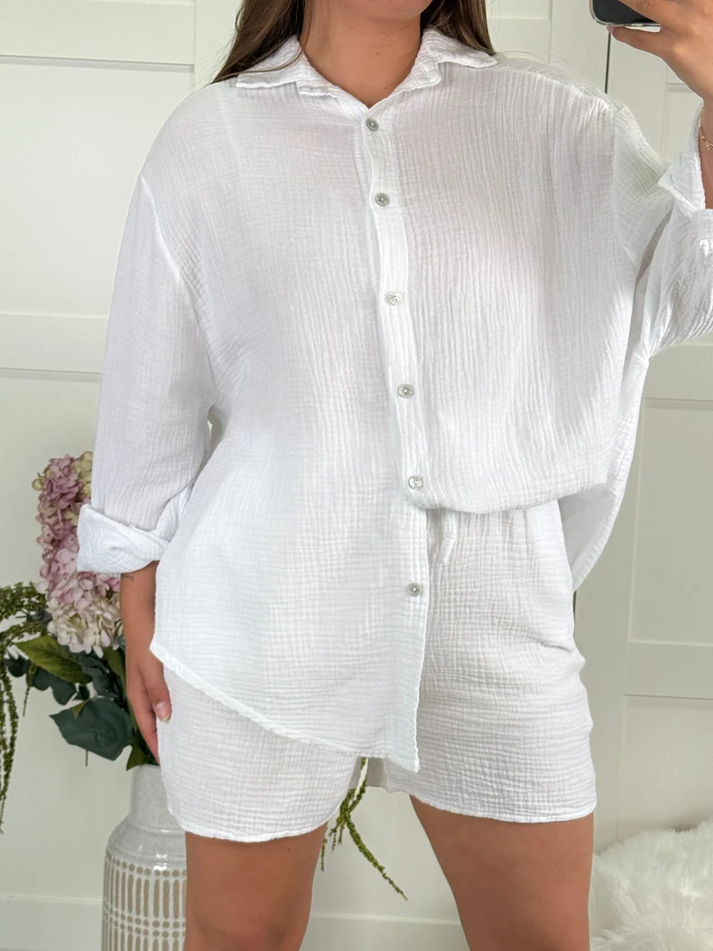 A-bee - Nelly Skjorte - White