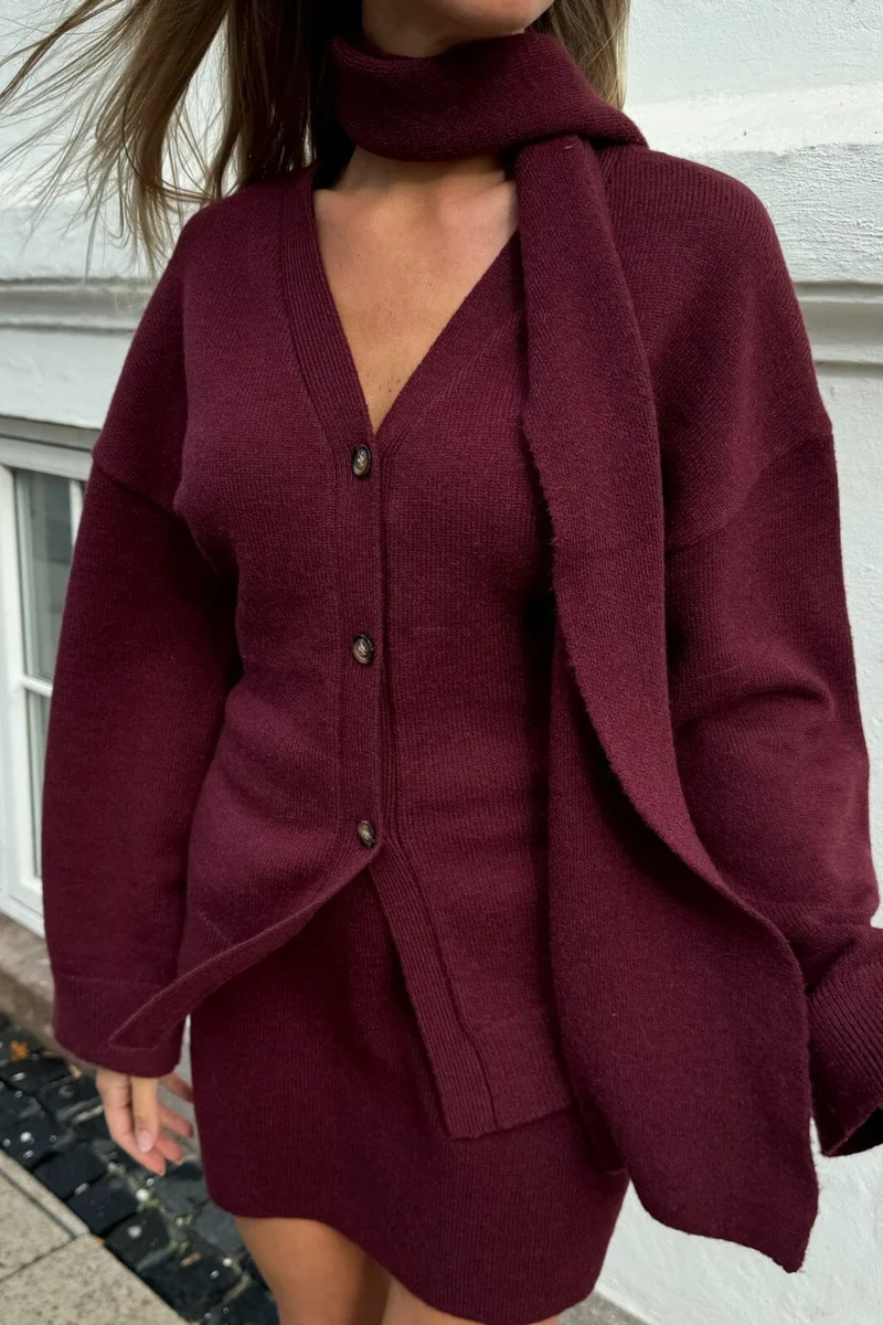 BYIC - Karmaic Fitted Cardigan H095-3 - bordeaux Bordeaux