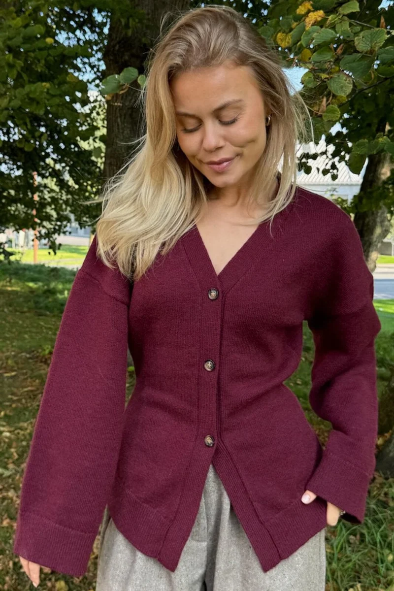 BYIC - Karmaic Fitted Cardigan H095-3 - bordeaux Bordeaux