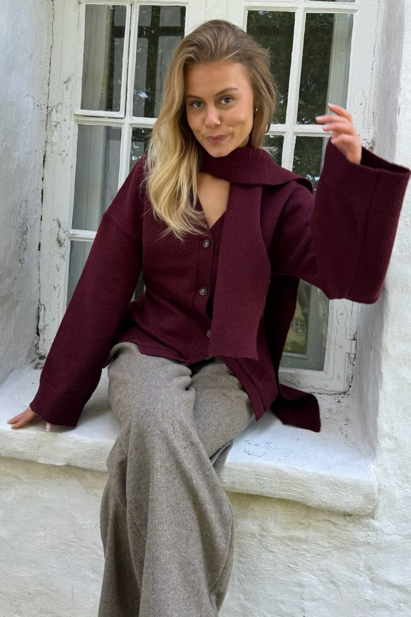 BYIC - Karmaic Fitted Cardigan H095-3 - bordeaux Bordeaux