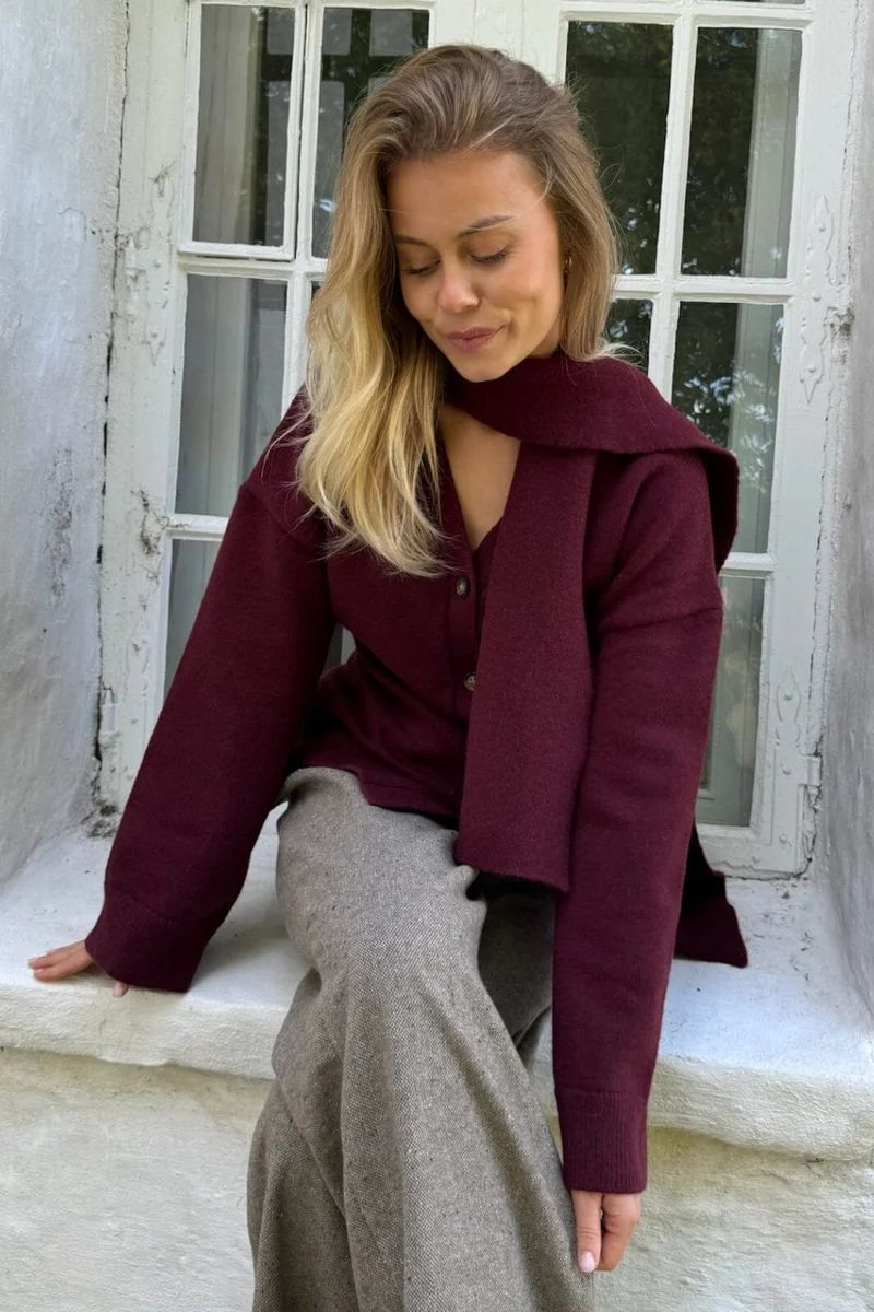 BYIC - Karmaic Fitted Cardigan H095-3 - bordeaux Bordeaux