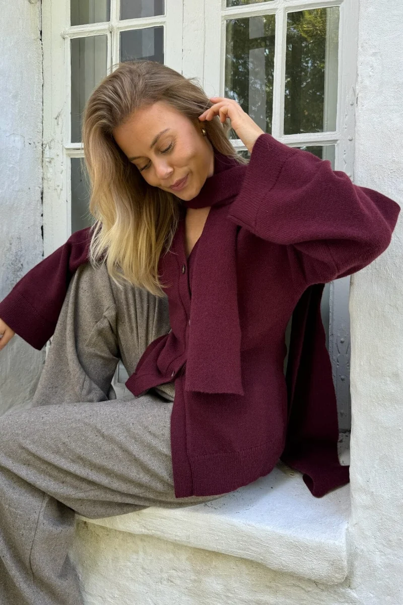BYIC - Karmaic Fitted Cardigan H095-3 - bordeaux Bordeaux