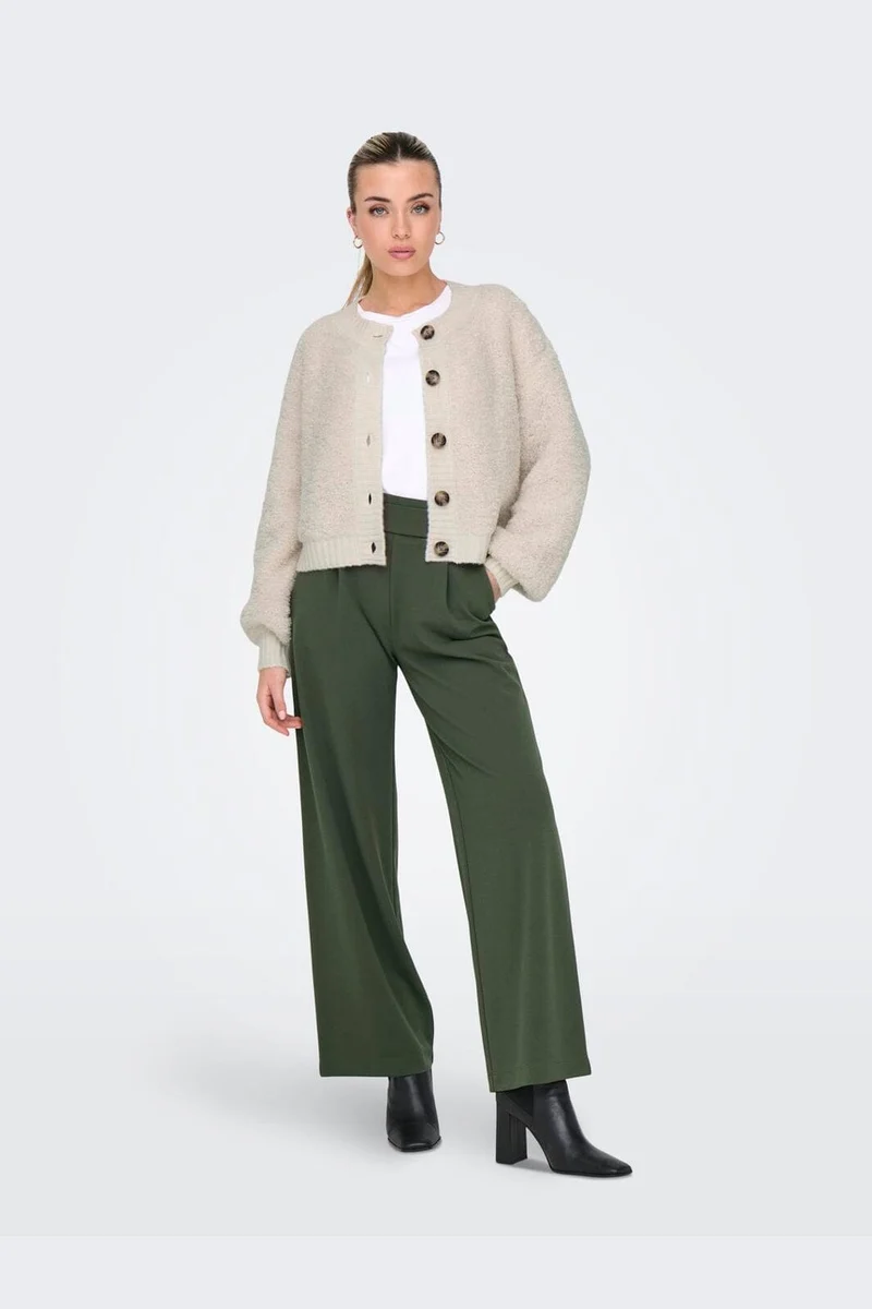 JDY - Jdygeggo Life New Long Pant - 4661283 Kambaba Black Buttons