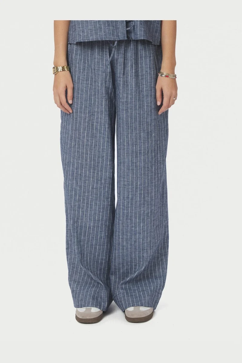 Neo Noir - Heifa Emb Stripe Pants 168372 - 140 - Blue
