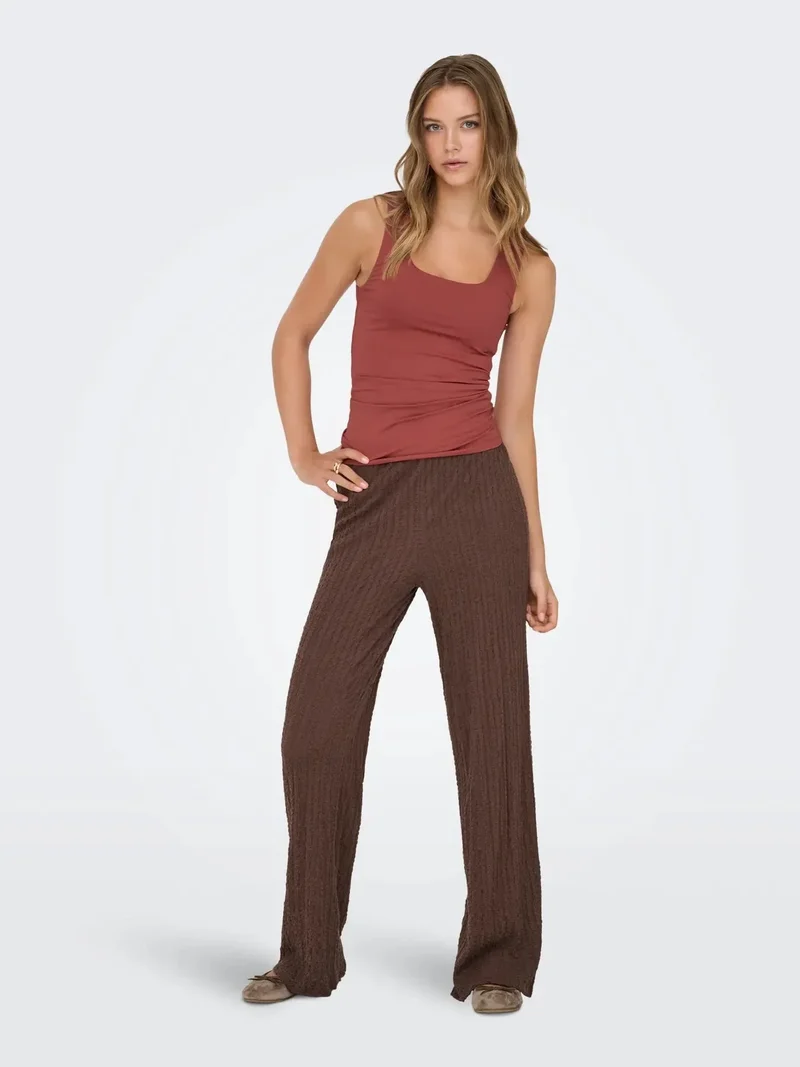 Only - Onlella Wide Pant - 4952854 Chocolate Martini