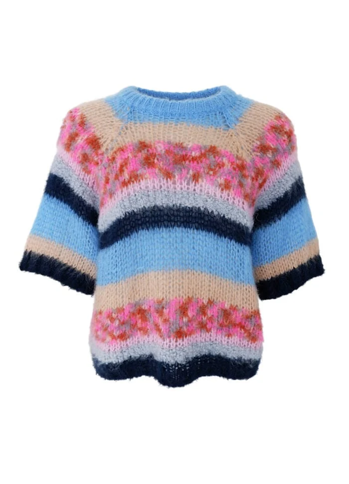 Black Colour - Bcsophie Striped Jumper 1242 - Blue Multi