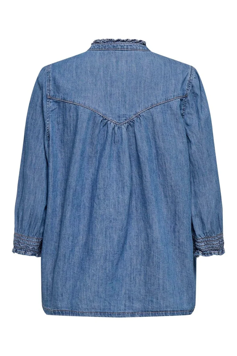 Only - Onlraya 3/4 Shirt Akm - 4850545 Medium Blue Denim