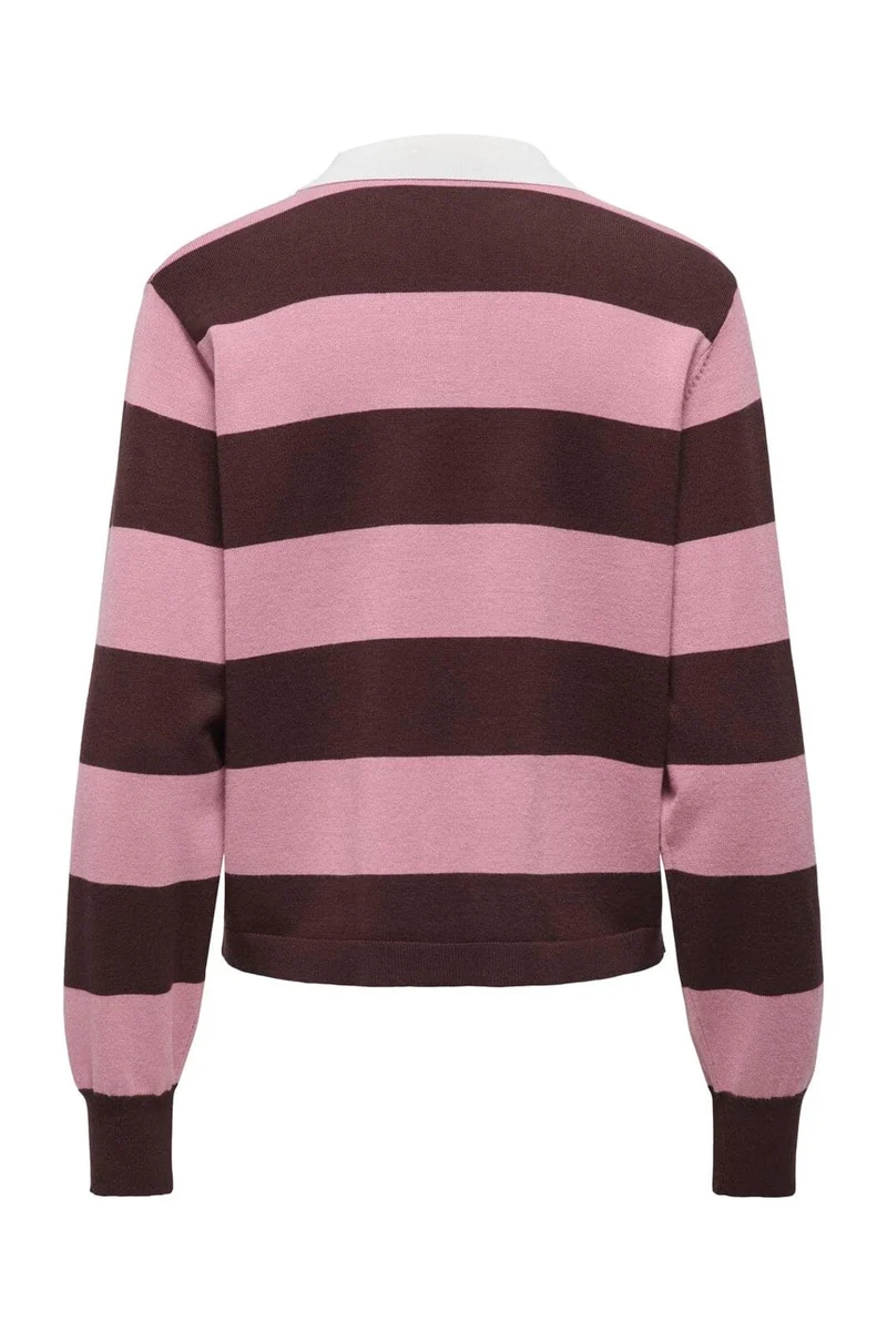 JDY - Jdynaima L/S Polo Pullover Knt - 5077092 Chicory Coffee W. Lilas