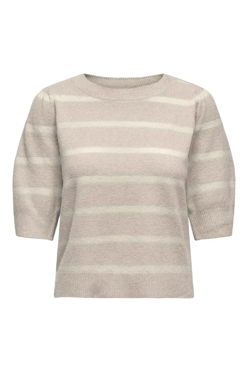 Only - Onlrica Life 2/4 Pullover Knt - 4723819 Humus Mel W/ Birch Mel (Lea)
