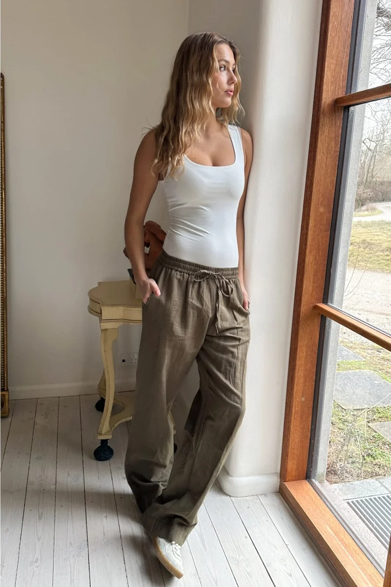 Neo Noir - Sonar Linen Pants - Army
