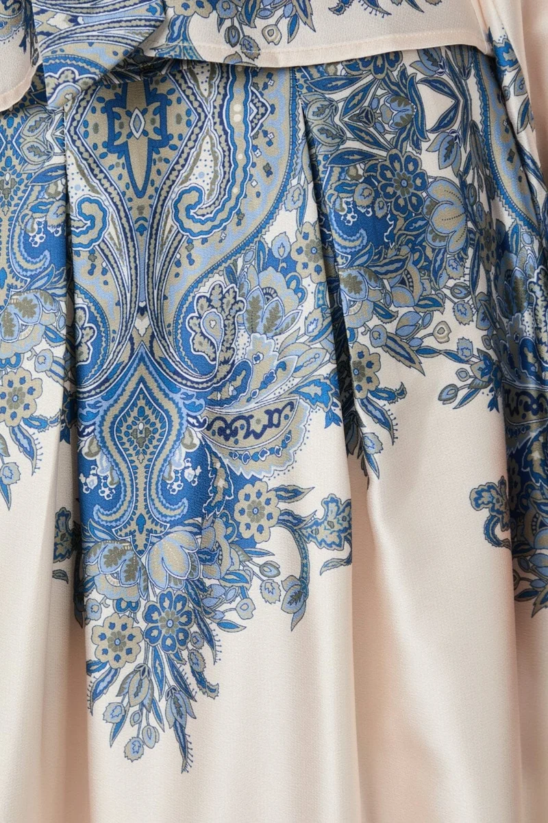Neo Noir - Lenni Paisley Border Skirt 166205 - 348 - Ash Blue