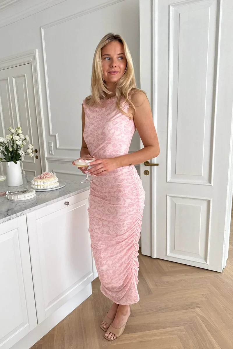 BYIC - Miraic Mesh Dress A23631 - Light Pink Floral