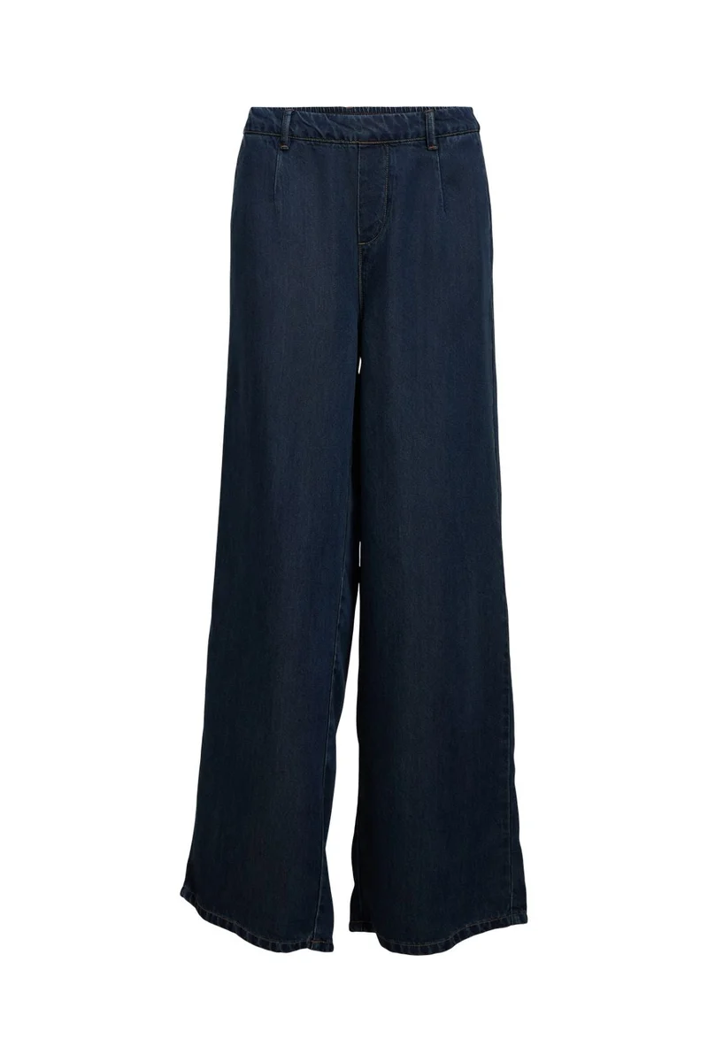 Object - Objframe Lisa Wide Pants - 4971974 Dark Blue Denim Rinse Wash