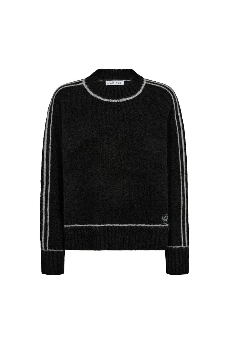 Haute L'Amitié - Toby Line O-Neck HL10488 - Grey Melange/ Black