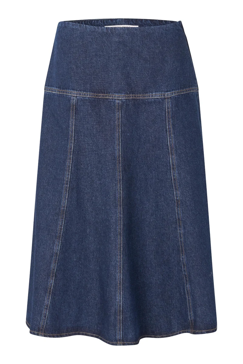 Second Female - Columbo Denim Skirt 60378 - 5998 Dark blue denim