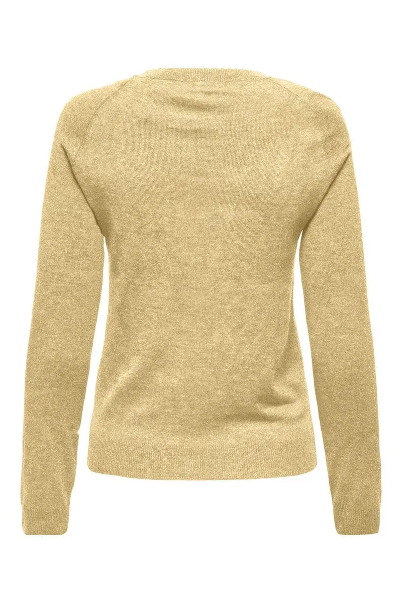 Only - Onlemmi Ls Raglan O-Neck Cc Knt - 4981395 Sunlight Melange