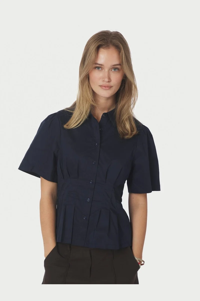 Neo Noir - Balara Poplin Shirt 167002 - 141 - Navy